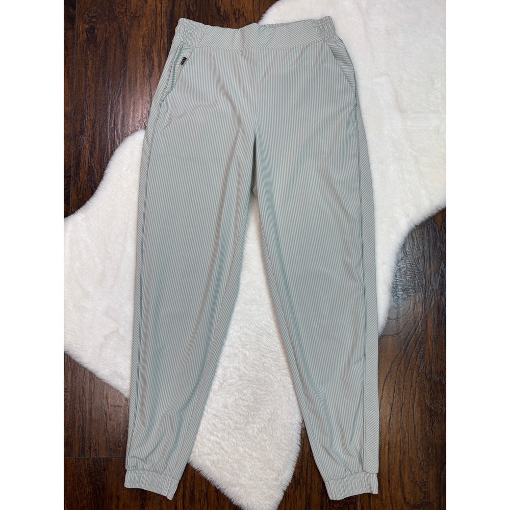 Athleta Brooklyn Jogger 4 Gray Striped Elastic Waist Stretch Womens